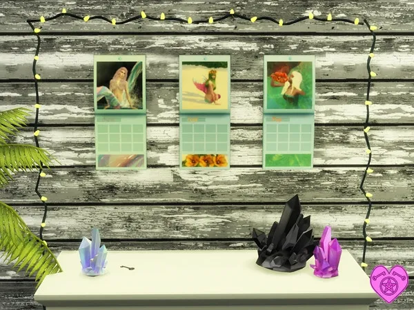 Alpha Sulani Mermaids Wall Calendar - The Sims 4 Custom Content