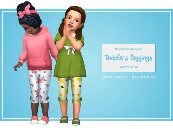 Maxis Match [colorful plumbobs] Toddler's Leggings - The Sims 4 Custom Content