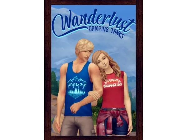Maxis Match Wanderlust Camping Tanks hearts by sixam - The Sims 4 Custom Content