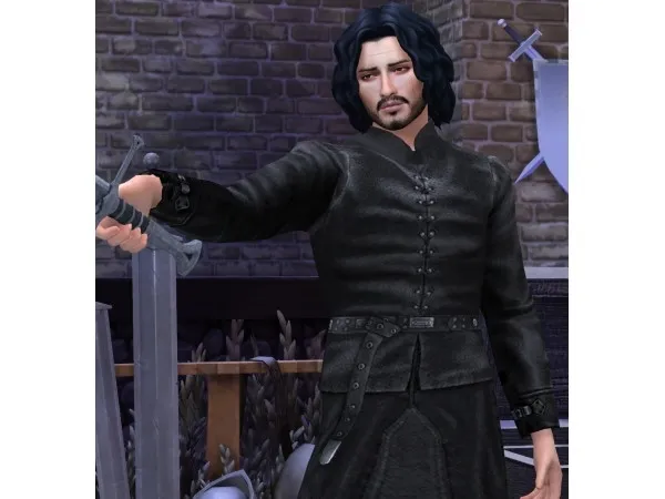 Alpha Game of Thrones The Night's Watch Take The Black Jon Snow Outfit by HIM666 - The Sims 4 Custom Content