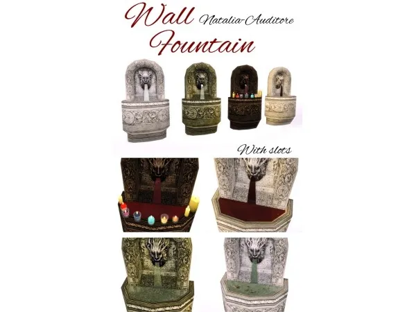 Alpha Wall fountain auditore by Natalia - The Sims 4 Custom Content
