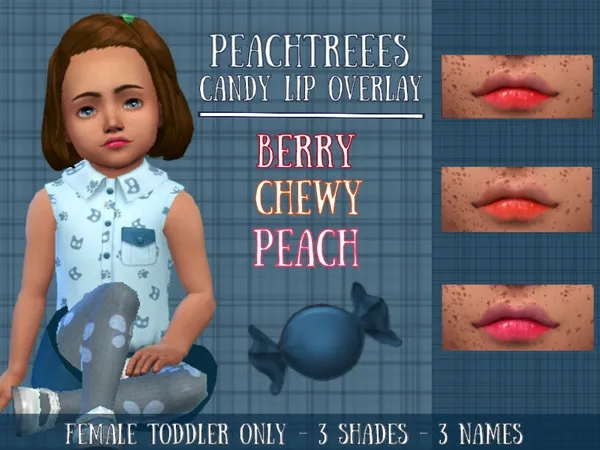 Maxis Match Candy Lip Overlay Toddlers Kids - The Sims 4 Custom Content