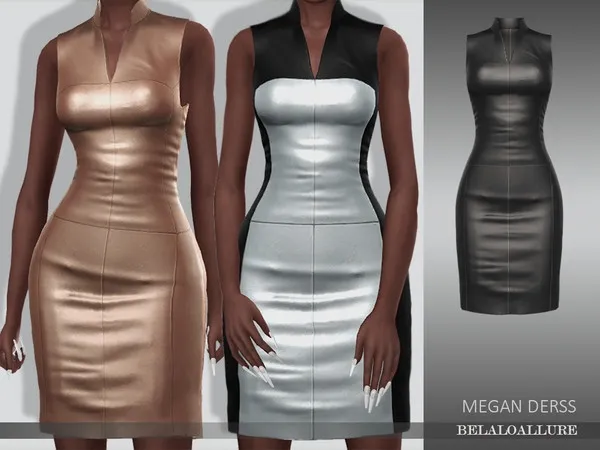 Alpha belaloallure_megan dress by thesimsresource - The Sims 4 Custom Content