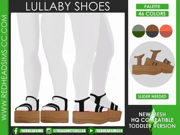 Alpha LULLABY SHOES TODDLER by redheadsims - The Sims 4 Custom Content