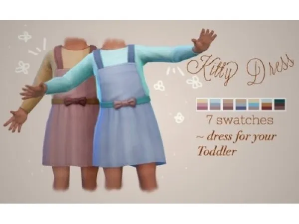 Maxis Match Kitty Dress simmer by vintage - The Sims 4 Custom Content