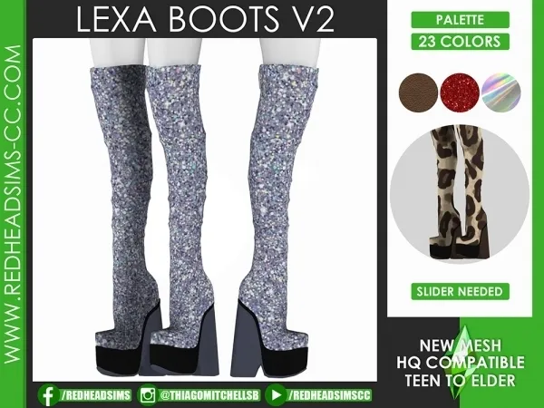 Alpha LEXA BOOTS V2 - The Sims 4 Custom Content