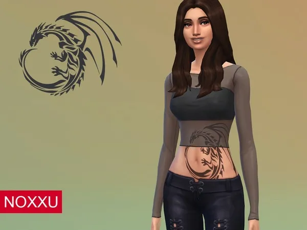 Mix Dragon belly tattoo - The Sims 4 Custom Content