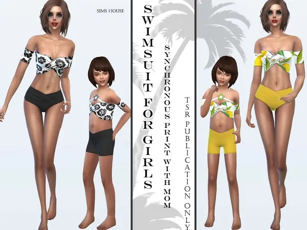 Maxis Match Tropics swimsuit for girls - The Sims 4 Custom Content