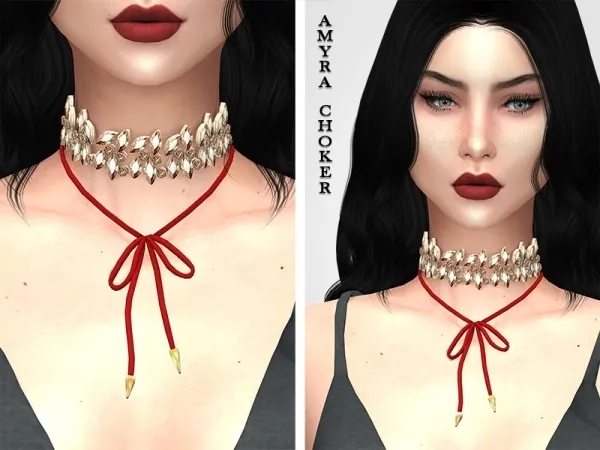 Alpha Amyra Choker by grafity-cc - The Sims 4 Custom Content