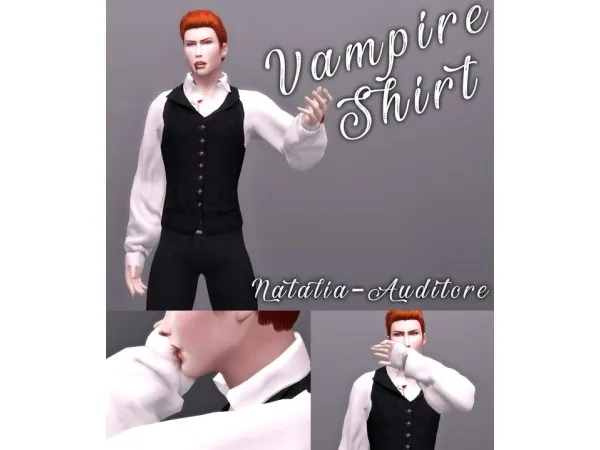 Alpha Vampire shirt Auditore by Natalia - The Sims 4 Custom Content