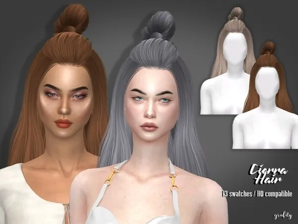 Alpha Cierra Hair by grafity-cc - The Sims 4 Custom Content