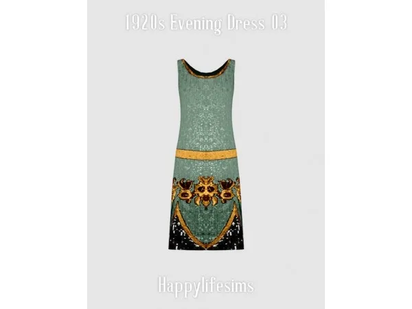 Alpha [Lonelyboy] 1920s Evening Dress 03 - The Sims 4 Custom Content