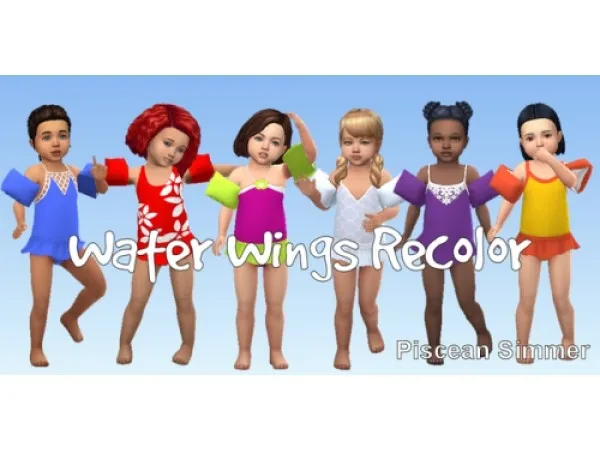 Maxis Match Toddler Girl Swimsuits Set 1 and Children Palette Swimsuits by pisceansimmer - The Sims 4 Custom Content