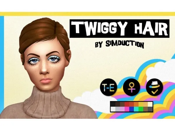Maxis Match Twiggy Hair by Simduction - The Sims 4 Custom Content