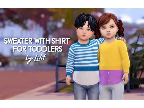 Maxis Match sweater with shirt for toddlers by Lilit - The Sims 4 Custom Content