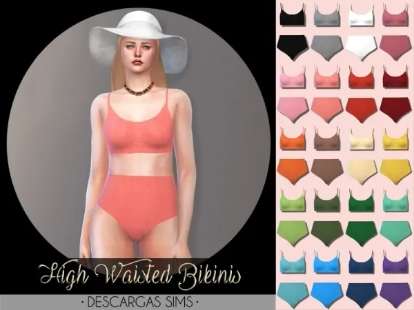 Maxis Match High Waisted Bikinis - The Sims 4 Custom Content
