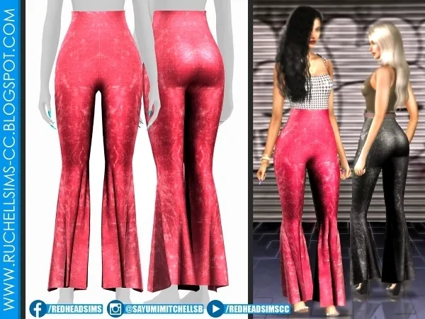 Alpha VEVELT PANTS RUCHELLSIMS - The Sims 4 Custom Content