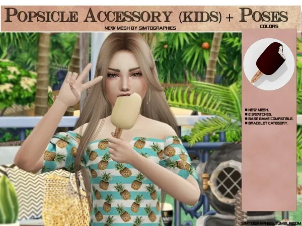 Alpha Popsicle Accessory (Kids) Poses by simtographies - The Sims 4 Custom Content