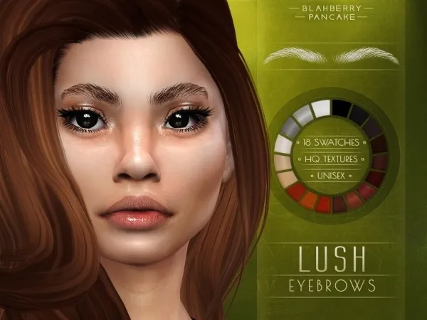 Alpha Blahberry Pancake Lush Eyebrows - The Sims 4 Custom Content