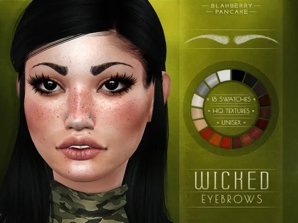 Alpha Blahberry Pancake Wicked Eyebrows - The Sims 4 Custom Content