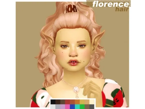 Maxis Match Florence Hair by simsfinds - The Sims 4 Custom Content