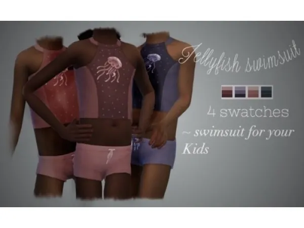 Maxis Match vintage simmer Jellyfish swimsuit - The Sims 4 Custom Content