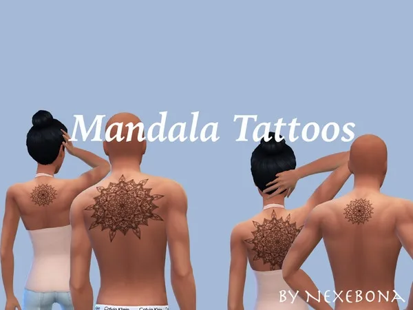 Mix Mandala Tattoos v1 - The Sims 4 Custom Content