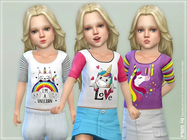 Maxis Match Unicorn Toddler Shirt - The Sims 4 Custom Content