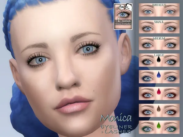 Alpha Monica eyeliner lashes - The Sims 4 Custom Content