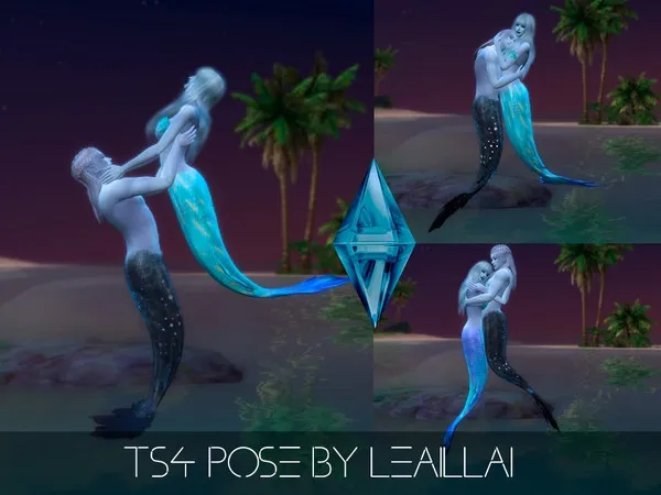 Alpha Couple pose mermaids [ ] - The Sims 4 Custom Content