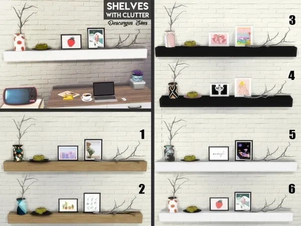 Maxis Match Shelves with Clutter - The Sims 4 Custom Content