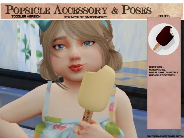 Mix Popsicle Accessory (Toddler) Poses by simtographies - The Sims 4 Custom Content