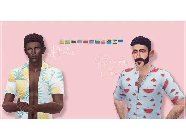 Maxis Match Tropical shirt by saartje77 - The Sims 4 Custom Content