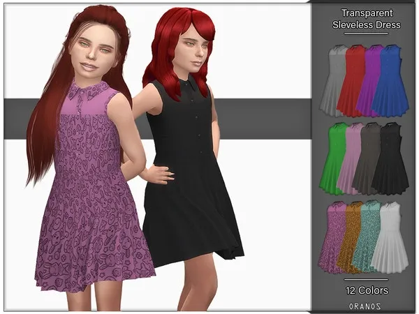 Alpha Transparent Sleveless Dress - The Sims 4 Custom Content