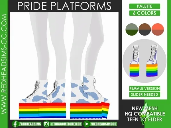 Alpha PRIDE PLATFORMS FEMALE VERSION - The Sims 4 Custom Content