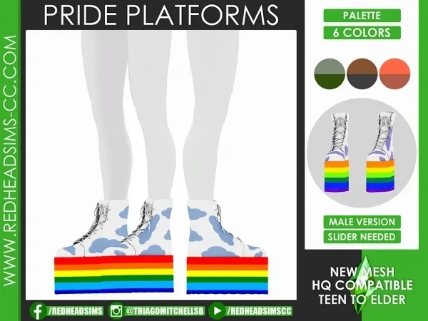 Alpha PRIDE PLATFORMS MALE VERSION - The Sims 4 Custom Content