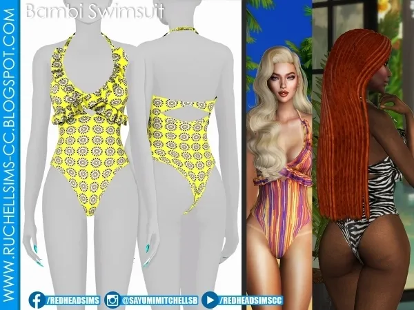 Alpha BAMBI SWIMSUIT - The Sims 4 Custom Content