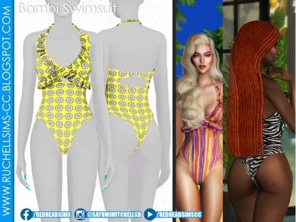Alpha BAMBI SWIMSUIT - The Sims 4 Custom Content