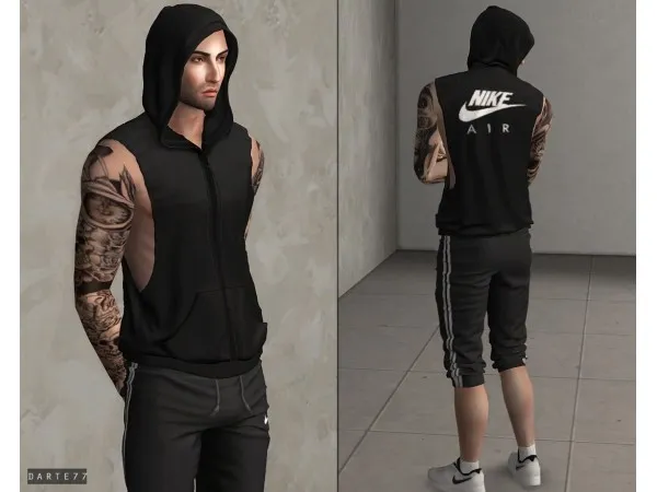 Alpha Sleeveless Hoodie by simsfinds - The Sims 4 Custom Content