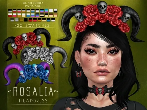 Maxis Match Blahberry Pancake Rosalia Headdress - The Sims 4 Custom Content