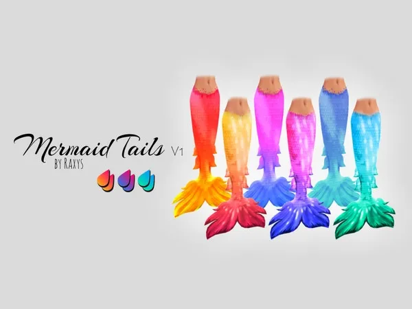 Alpha [Raxys] Mermaid Tails v1 v2 - The Sims 4 Custom Content