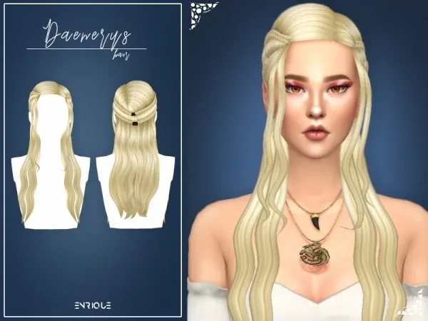 Maxis Match [EnriqueS4] Daenerys Hairstyle - The Sims 4 Custom Content