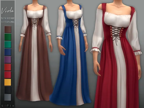 Alpha Viola Dress - The Sims 4 Custom Content