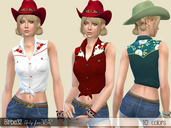 Maxis Match Cowgirl shirt - The Sims 4 Custom Content