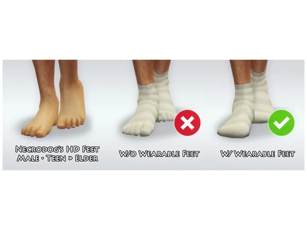 Maxis Match simminglena Wearable Maxis feet for Necrodogs HD Feet - The Sims 4 Custom Content