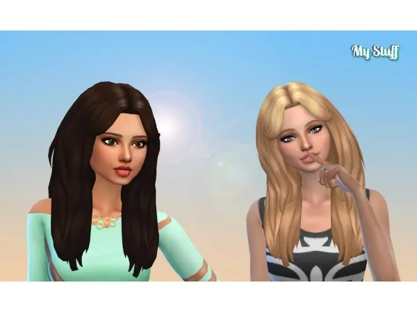 Maxis Match zurkdesign Long Messy Hair - The Sims 4 Custom Content