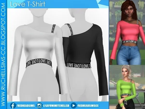 Alpha Love T Shirt - The Sims 4 Custom Content
