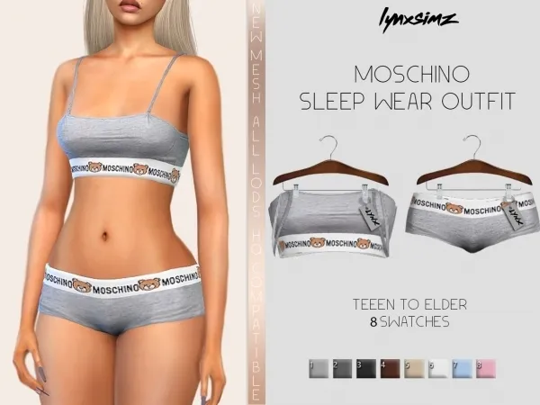 Alpha lynxsimz Moschino Sleep Wear - The Sims 4 Custom Content