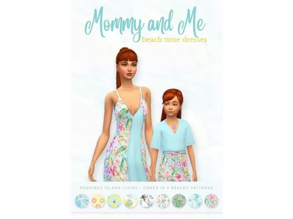 Maxis Match simplistic sims4 Mommy Me Beach Dresses - The Sims 4 Custom Content