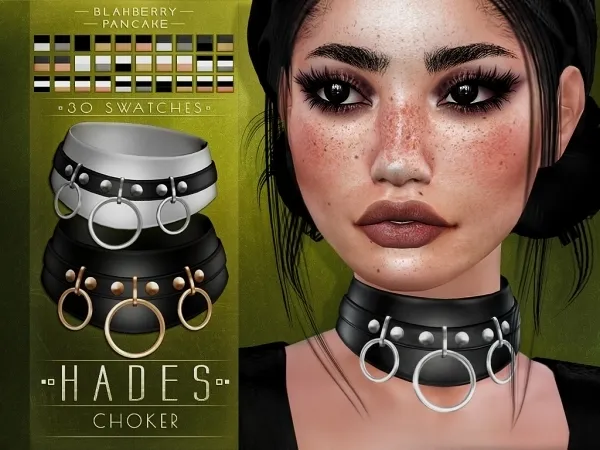 Maxis Match Blahberry Pancake Hades Choker - The Sims 4 Custom Content